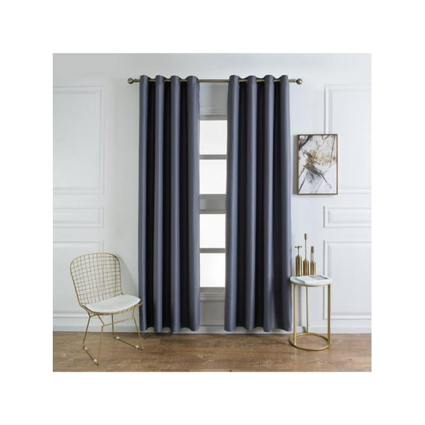RING TOP THERMAL BLACKOUT PAIR EYELET WOVEN READY MADE CURTAINS